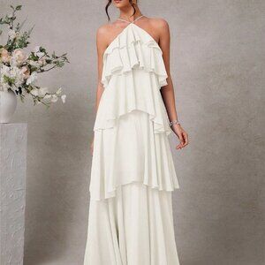 Apricot Elegant Women's Romantic Maxi Dress